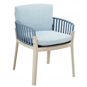 Kurt Cushioned Armchair - Blue CLEARANCE PRICE