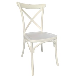 Dianne Poly Cross Back Chair - White