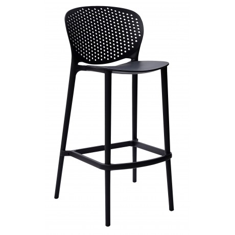 Pongo Polypropylene Bar Stool 750mm Seat Height "Black"