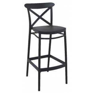 Crossback BarStool Polypropylene 75cm - Black