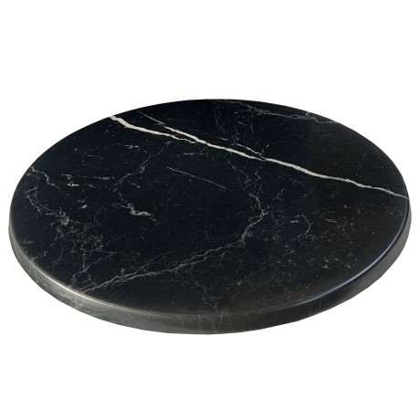 700mm Round Heatproof Table Top - BLACK MARBLE